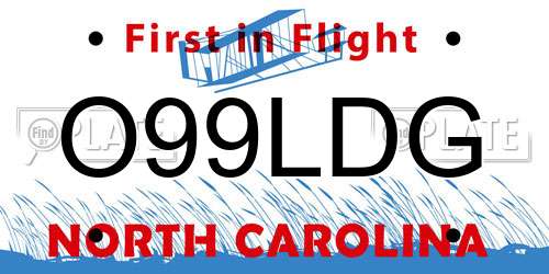 O99LDG North Carolina License Plate
