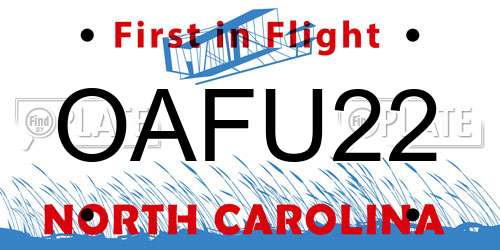 OAFU22 North Carolina License Plate