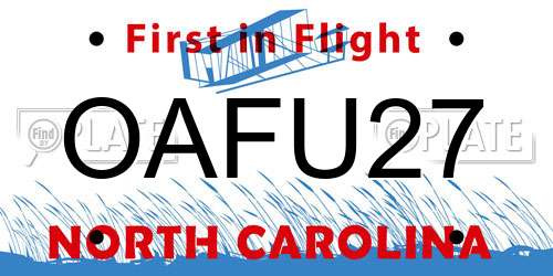 OAFU27 North Carolina License Plate