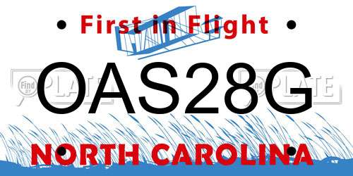 OAS28G North Carolina License Plate