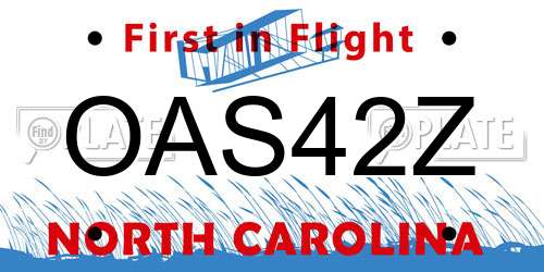 OAS42Z North Carolina License Plate