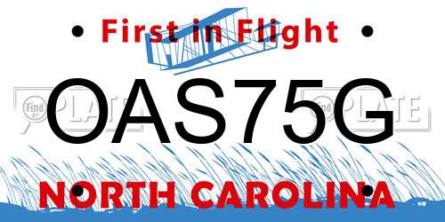 OAS75G North Carolina License Plate