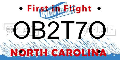 OB2T7O North Carolina License Plate