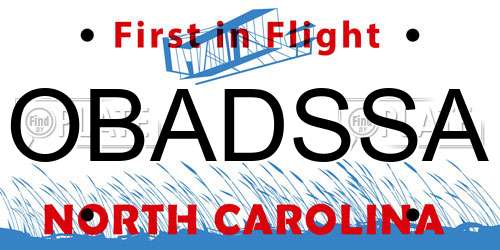 OBADSSA North Carolina License Plate
