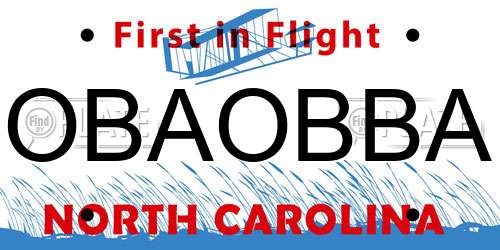 OBAOBBA North Carolina License Plate