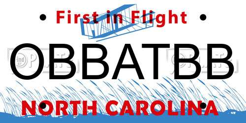 OBBATBB North Carolina License Plate