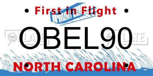OBEL90 North Carolina License Plate