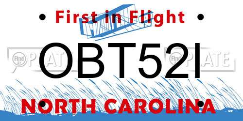 OBT52I North Carolina License Plate