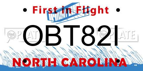 OBT82I North Carolina License Plate