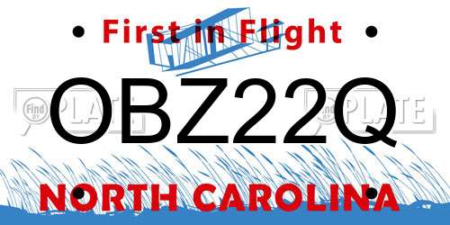 OBZ22Q North Carolina License Plate