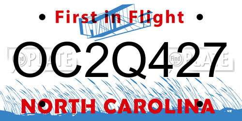 OC2Q427 North Carolina License Plate