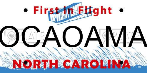 OCAOAMA North Carolina License Plate