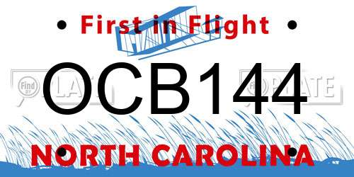 OCB144 North Carolina License Plate