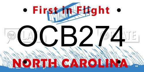 OCB274 North Carolina License Plate