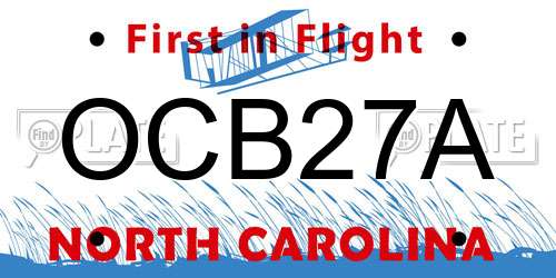 OCB27A North Carolina License Plate