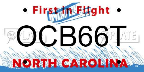 OCB66T North Carolina License Plate