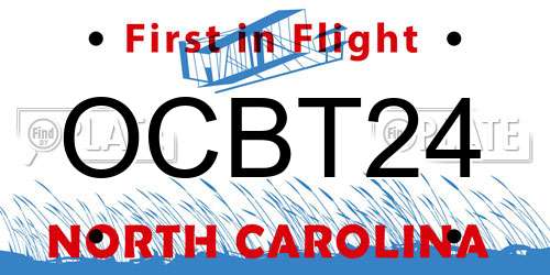 OCBT24 North Carolina License Plate