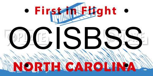 OCISBSS North Carolina License Plate