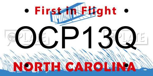 OCP13Q North Carolina License Plate