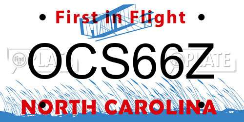 OCS66Z North Carolina License Plate