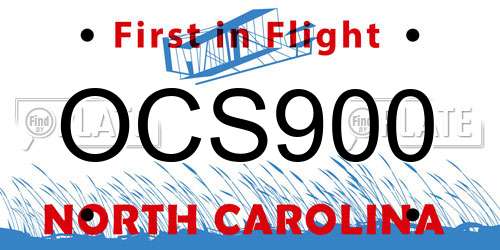 OCS900 North Carolina License Plate