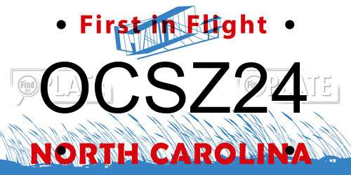 OCSZ24 North Carolina License Plate