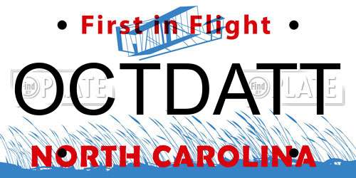 OCTDATT North Carolina License Plate