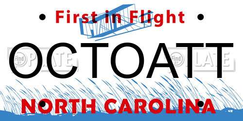 OCTOATT North Carolina License Plate