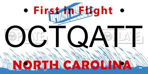 OCTQATT North Carolina License Plate