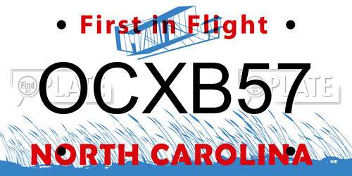 OCXB57 North Carolina License Plate