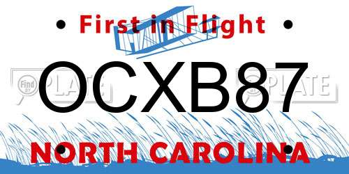 OCXB87 North Carolina License Plate