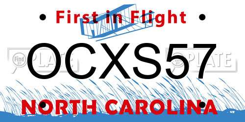 OCXS57 North Carolina License Plate