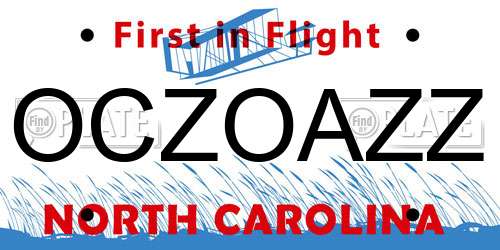 OCZOAZZ North Carolina License Plate
