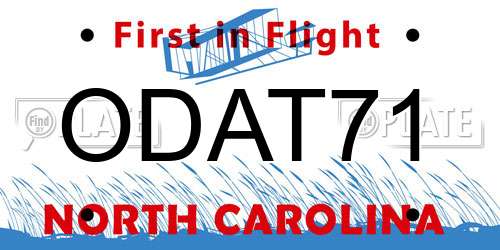 ODAT71 North Carolina License Plate