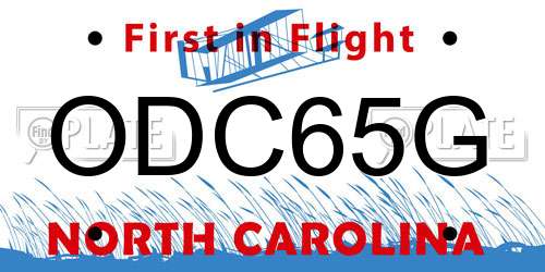 ODC65G North Carolina License Plate