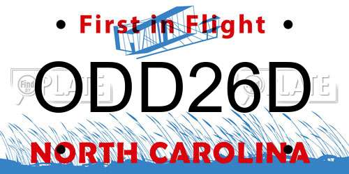 ODD26D North Carolina License Plate