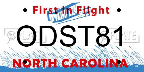 ODST81 North Carolina License Plate
