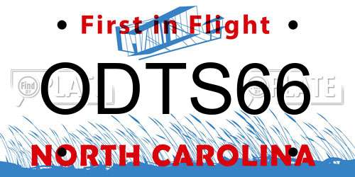 ODTS66 North Carolina License Plate