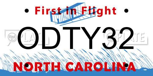 ODTY32 North Carolina License Plate