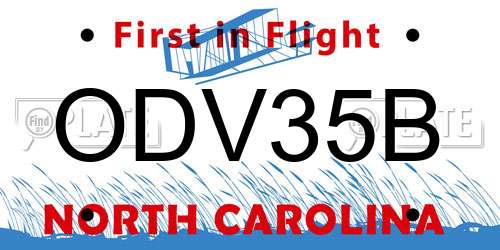 ODV35B North Carolina License Plate