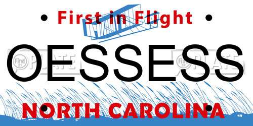 OESSESS North Carolina License Plate