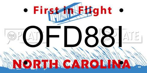 OFD88I North Carolina License Plate