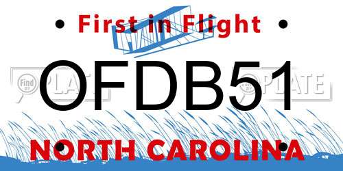 OFDB51 North Carolina License Plate