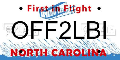 OFF2LBI North Carolina License Plate