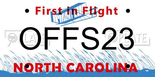 OFFS23 North Carolina License Plate