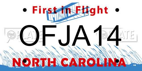 OFJA14 North Carolina License Plate