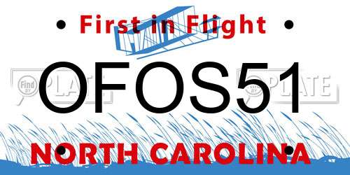 OFOS51 North Carolina License Plate