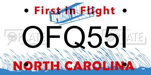 OFQ55I North Carolina License Plate