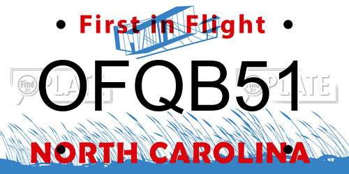 OFQB51 North Carolina License Plate