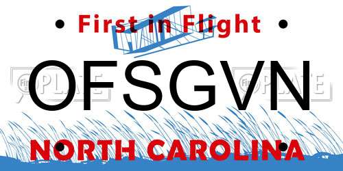 OFSGVN North Carolina License Plate